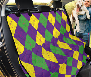 Mardi Gras Argyle Pattern Print Pet Car Back Seat Cover