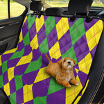 Mardi Gras Argyle Pattern Print Pet Car Back Seat Cover