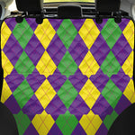 Mardi Gras Argyle Pattern Print Pet Car Back Seat Cover