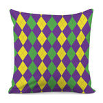 Mardi Gras Argyle Pattern Print Pillow Cover