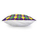 Mardi Gras Argyle Pattern Print Pillow Cover