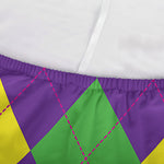 Mardi Gras Argyle Pattern Print Sofa Cover