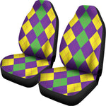 Mardi Gras Argyle Pattern Print Universal Fit Car Seat Covers
