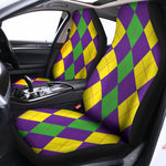 Mardi Gras Argyle Pattern Print Universal Fit Car Seat Covers