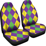 Mardi Gras Argyle Pattern Print Universal Fit Car Seat Covers