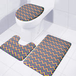 Mardi Gras Chevron Pattern Print 3 Piece Bath Mat Set