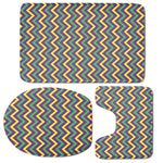 Mardi Gras Chevron Pattern Print 3 Piece Bath Mat Set