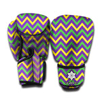 Mardi Gras Chevron Pattern Print Boxing Gloves