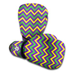 Mardi Gras Chevron Pattern Print Boxing Gloves