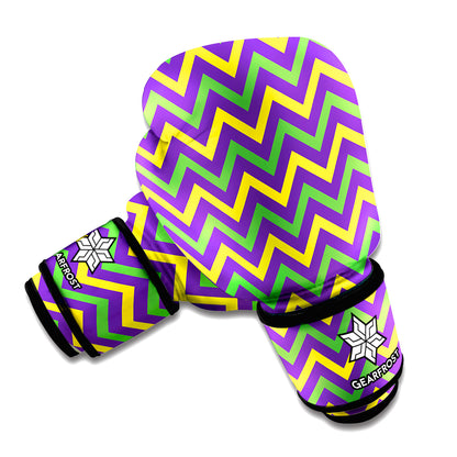Mardi Gras Chevron Pattern Print Boxing Gloves