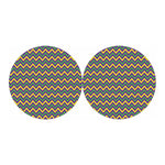 Mardi Gras Chevron Pattern Print Car Coasters