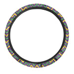 Mardi Gras Chevron Pattern Print Car Steering Wheel Cover