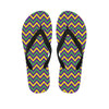 Mardi Gras Chevron Pattern Print Flip Flops