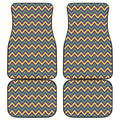 Mardi Gras Chevron Pattern Print Front and Back Car Floor Mats