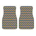 Mardi Gras Chevron Pattern Print Front Car Floor Mats