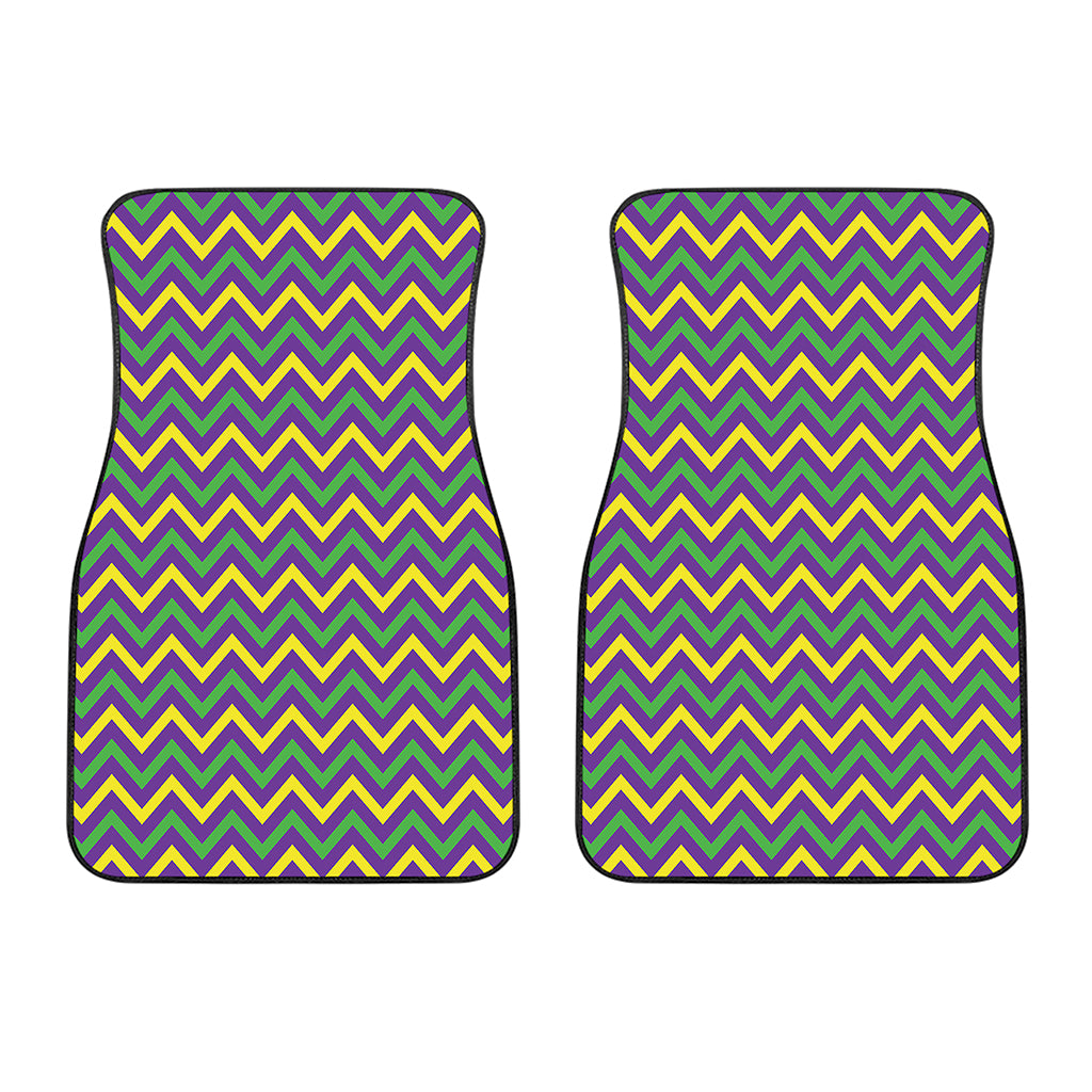 Mardi Gras Chevron Pattern Print Front Car Floor Mats