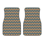 Mardi Gras Chevron Pattern Print Front Car Floor Mats