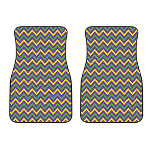 Mardi Gras Chevron Pattern Print Front Car Floor Mats