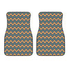 Mardi Gras Chevron Pattern Print Front Car Floor Mats