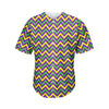 Mardi Gras Chevron Pattern Print Men's Baseball Jersey