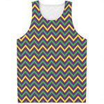 Mardi Gras Chevron Pattern Print Men's Tank Top