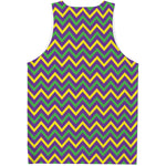 Mardi Gras Chevron Pattern Print Men's Tank Top