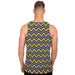 Mardi Gras Chevron Pattern Print Men's Tank Top