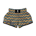 Mardi Gras Chevron Pattern Print Muay Thai Boxing Shorts