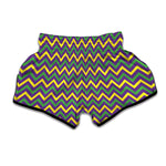 Mardi Gras Chevron Pattern Print Muay Thai Boxing Shorts