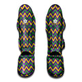 Mardi Gras Chevron Pattern Print Muay Thai Shin Guards