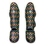 Mardi Gras Chevron Pattern Print Muay Thai Shin Guard