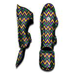 Mardi Gras Chevron Pattern Print Muay Thai Shin Guard