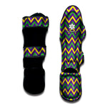 Mardi Gras Chevron Pattern Print Muay Thai Shin Guard