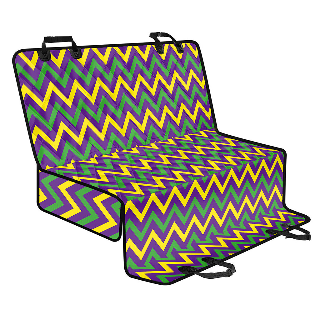 Mardi Gras Chevron Pattern Print Pet Car Back Seat Cover