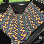 Mardi Gras Chevron Pattern Print Pet Car Back Seat Cover