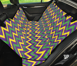 Mardi Gras Chevron Pattern Print Pet Car Back Seat Cover