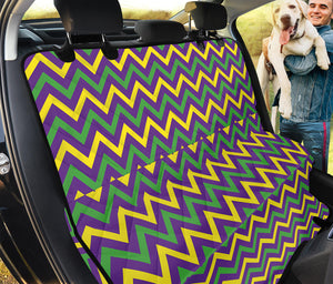 Mardi Gras Chevron Pattern Print Pet Car Back Seat Cover