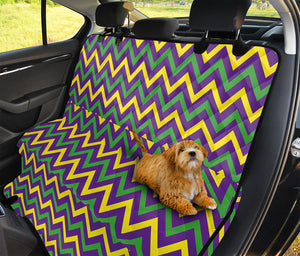 Mardi Gras Chevron Pattern Print Pet Car Back Seat Cover