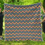 Mardi Gras Chevron Pattern Print Quilt