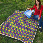 Mardi Gras Chevron Pattern Print Quilt
