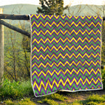 Mardi Gras Chevron Pattern Print Quilt