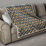 Mardi Gras Chevron Pattern Print Quilt