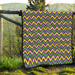 Mardi Gras Chevron Pattern Print Quilt