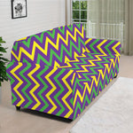 Mardi Gras Chevron Pattern Print Sofa Cover