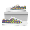 Mardi Gras Chevron Pattern Print White Low Top Sneakers