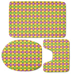 Mardi Gras Diamond Pattern Print 3 Piece Bath Mat Set