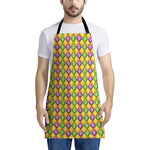 Mardi Gras Diamond Pattern Print Apron