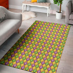 Mardi Gras Diamond Pattern Print Area Rug