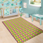 Mardi Gras Diamond Pattern Print Area Rug