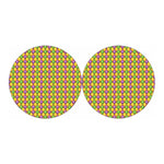 Mardi Gras Diamond Pattern Print Car Coasters
